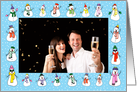 New Year Snowmen Photo card horizontal card