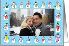 Winter Snowmen Photo card horizontal card