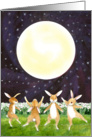 Mid Autumn Moon Festival Dancing Bunnies card