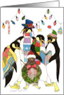 Christmas Penguin Carolers card