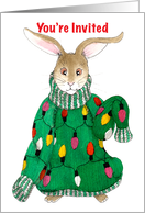 Christmas Holiday Party Invitation Sweater Bunny card