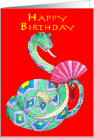 Happy Snake Year Birthday card