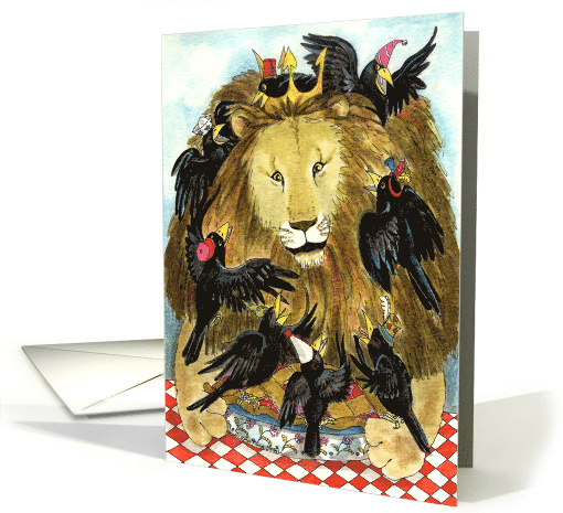 Father's Day Lion & Crows Fit for a King card (101270)