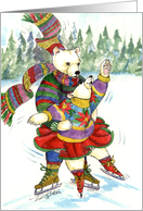 Christmas Ice Skating Polar Bears card