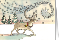 Caribou Christmas Star card