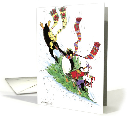 Tree Sledding - Christmas card (110528)