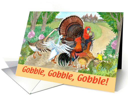 Turkey & Friends Gobble Thanksgiving card (1152634)