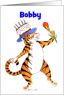 Tiger Sings Happy Birthday - (any Name) Bobby card