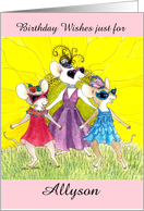 3 Singing Mice Birthday - (any Name) Allyson card
