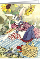 Valentine Picnic Hares card