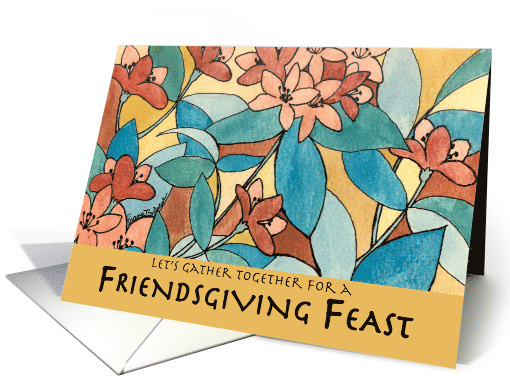 Invitation Friendsgiving Feast Autumn Flora card (1340448)