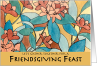 Invitation Friendsgiving Feast Autumn Flora card