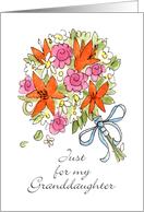 Granddaughter Bridal Shower Bouquet card