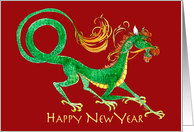 Happy New Year, Red Asian Dragon card