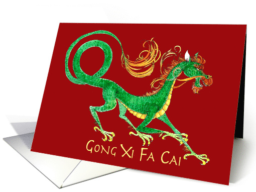 Gong Xi Fa Cai, Red Chinese Dragon card (1415690)