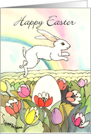 Happy 1st Easter White Rabbit card