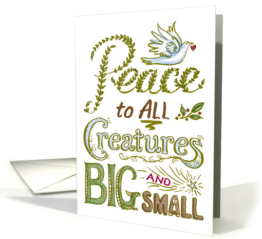 Christmas Peace to ALL Creatures, Hand Lettering, Doves,... (1443986)