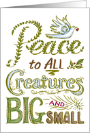 New Year’s Peace to ALL Creatures Hand Lettering card