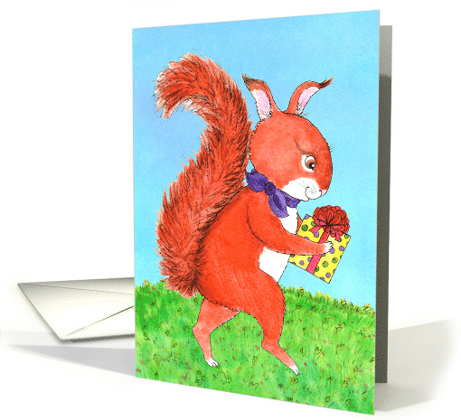 Birthday - Red Squirrel with gift card (1459390)