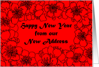 From our New Address - Chinese New Year Red Blossom card