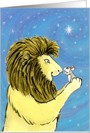 Lion & Mouse Friends, Christmas card