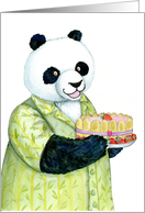 Birthday Panda Bear with Fancy Cake card