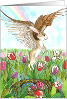 Winged Easter Rabbit card