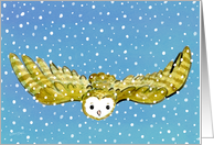 Christmas Owl Snowy Flight card