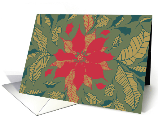 Elegant Stylized Christmas Poinsettia card (1688134)