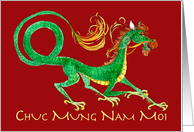 Green Asian Dragon Chuc Mung Nam Moi card