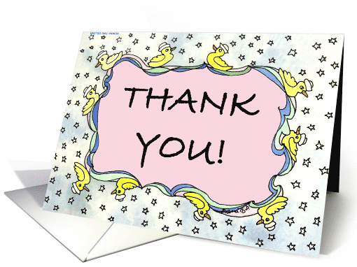 Duckie Thank You Pink card (212174)
