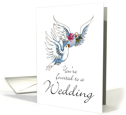 2 Doves - wedding invite card (218819)