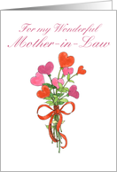 Mom-in-Law Birthday Heart Bouquet card