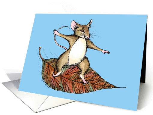 Fall Leaf Surfer, blank card (268634)
