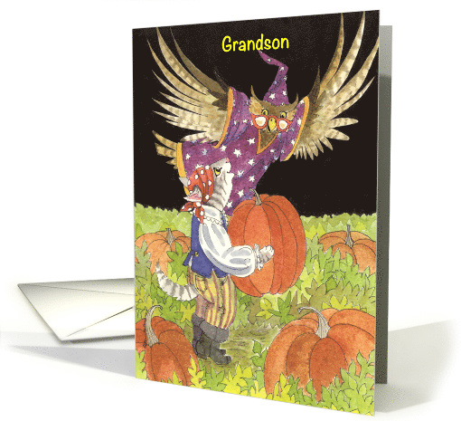 Grandson Halloween Pumpkin Picking card (283252)