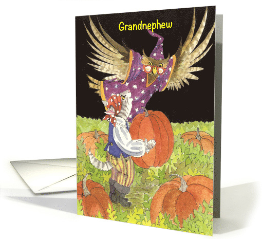 Grandnephew Halloween Pumpkin Picking card (283308)