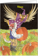 Halloween Niece Pumpkin Picking card