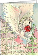 Christmas Birthday Poinsettia Pegasus card