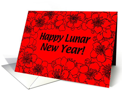 Tet, Lunar New Year Red Blossom card (332231)