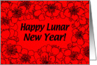Lunar New Year, Red Blossom card