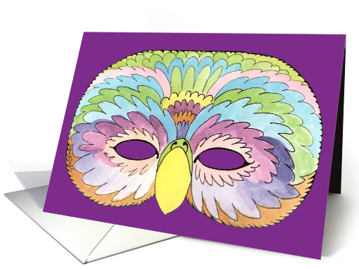 Mardi Gras Parrot Mask card (359677)