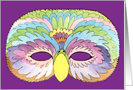 Mardi Gras Parrot Mask card