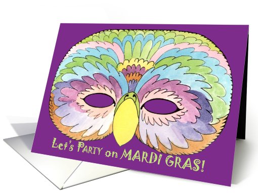 Parrot Mask Invite, Mardi Gras card (359698)