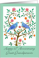 60th Anniversary Great Grandparents Blue Dove card