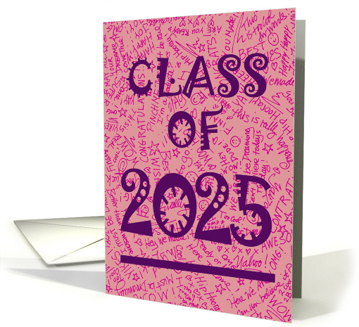 Daughter 2025 Grad Announcement Pink card (416544)
