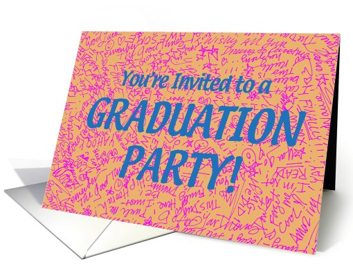 Grad Party Invite - Peach card (416561)