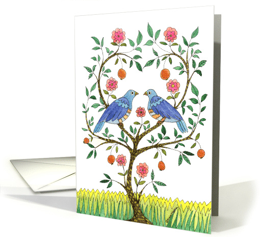 Wedding Anniversary Blue Doves card (423732)