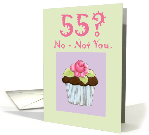 55 Birthday Rose Cupcake card (440596)