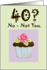 Rose Cupcake 40 birthday card