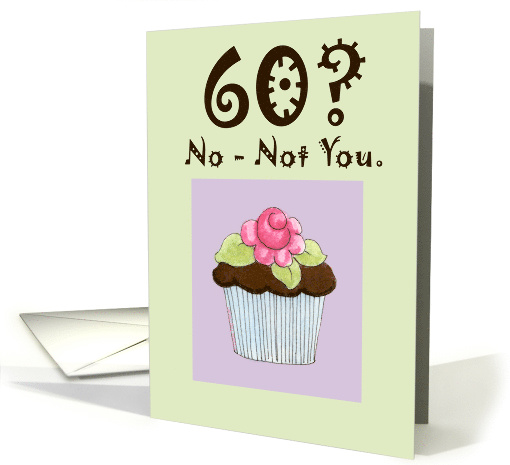 60 birthday Rose Cupcake card (454375)